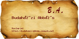 Budaházi Abbás névjegykártya